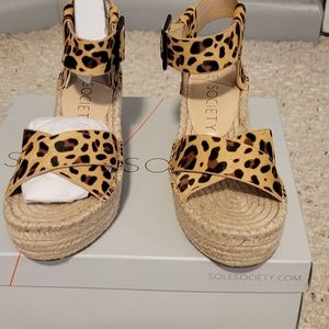 Sole Society Audrina Espadrilles Leopard Print